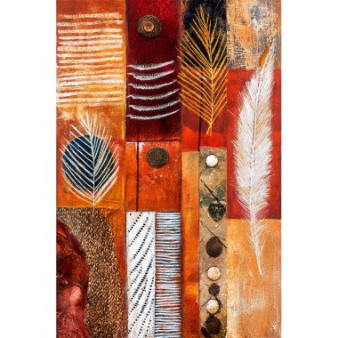 Abstract met strepen en veren